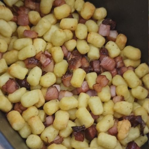 gnocchi carbonara z frytkownicy beztłuszczowej