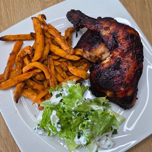 Ćwiartki z kurczaka w glazurze musztardowo-miodowej z Air Fryer