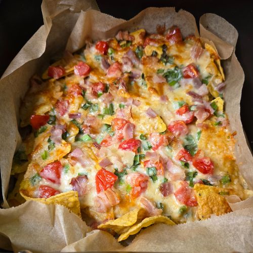 loaded nachos z dodatkami z air fryer