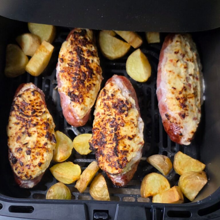 Biała Kiełbasa z Serowym Farszem z Air Fryer